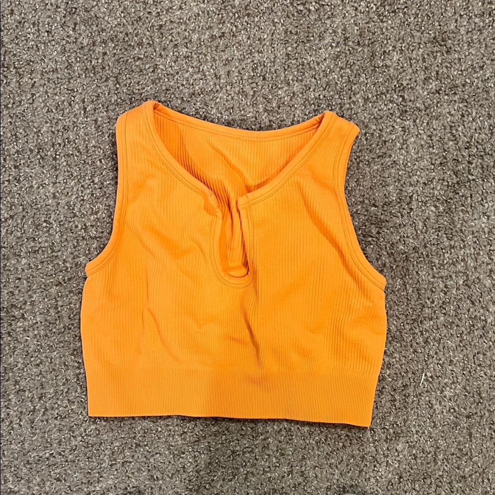 Orange Sleeveless Crop Top